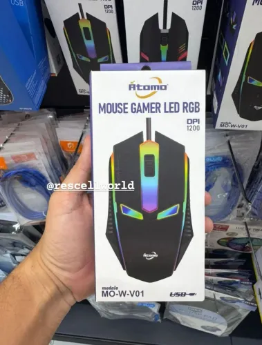 Mouse Gamer RGB com fio 1200DPI