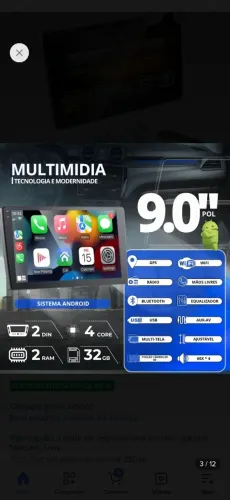 Multmidia android 9 polegada