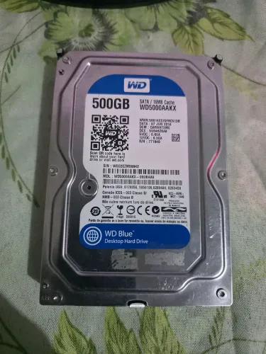 HD Interno Western Digital Blue 500GB SATA III 7200RPM - Para Desktop / PC