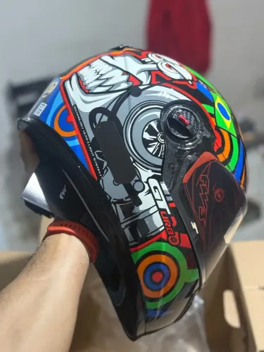 Capacete Fechado Fw3 Com Narigueira Gt Turbo 58 Preto Liso 57/58