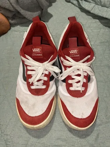 tênis vans ultrarange branco e vermelho 42