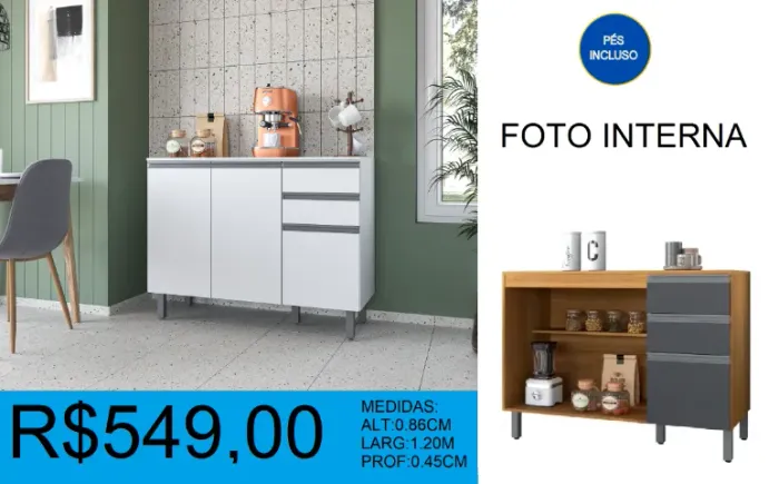 Balcão - 1.20M - compre hoje e receba em até 72 horas