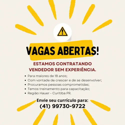 VENDEDORES SEM EXPERIÊNCIA