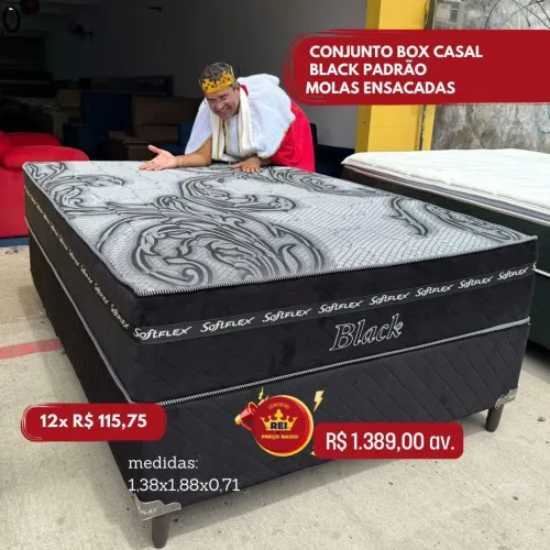 PROMOÇÃO URGENTE - Cama Casal Black com MOLAS ENSACADAS por apenas 12x R$115,75