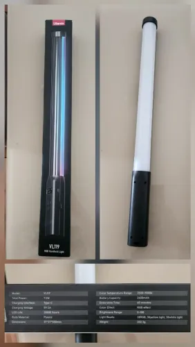 Bastão LED RGB Ulanzi VL119 para Vídeos e Fotografia
