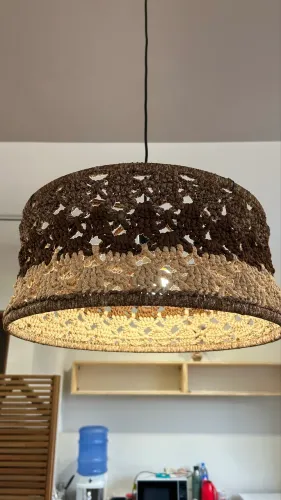 Luminária pendente crochê