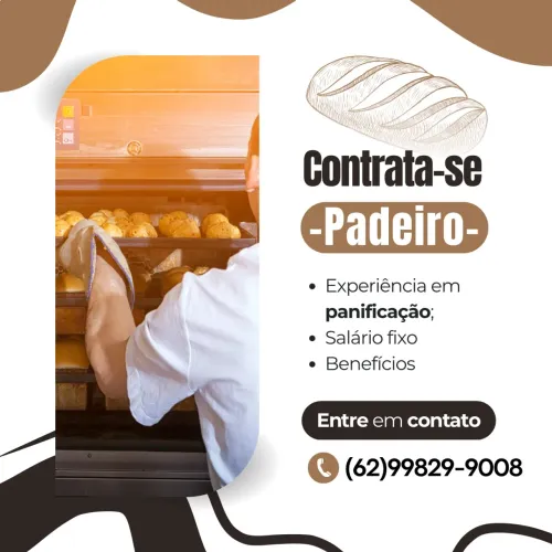 Contrata-se padeiro setor Pedro ludovico
