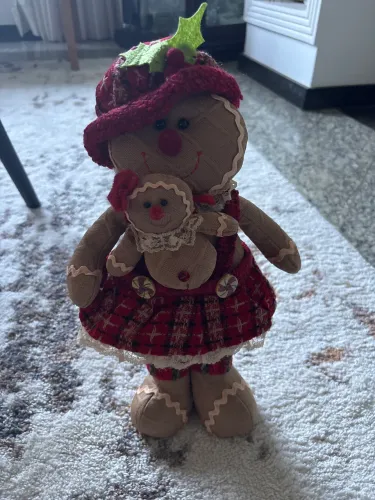 Enfeite de Natal Gingerbread Boneco de Biscoito Menina