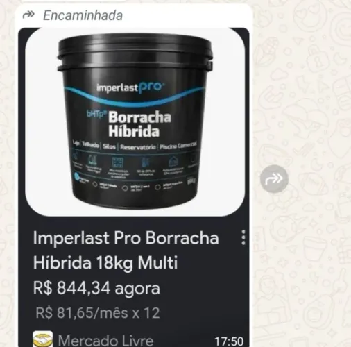 Borracha líquida inperlaste, altíssima qualidade, para impermeabilização de lajes 380 cada