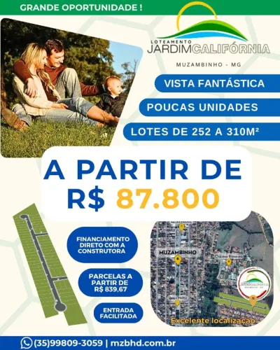 Lotes - Loteamento Jardim California - Muzambinho MG