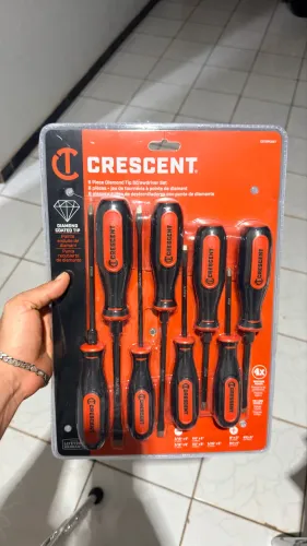 Jogo de Chaves Profissional Crescent 8 Peças - Ponta de Diamante (Novo)