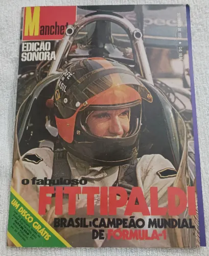 O Fabuloso Fittipaldi - Manchete Edição Sonora 1972 Original com disco Revista Manchete