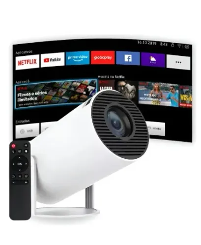 Mini Projetor Portatil 4K Wifi 6 Bluetooth 5.0 Smart Projetor, 1080P Full HD