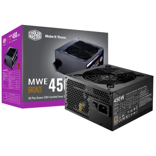 Fonte Cooler Master MWE 450W 80 Plus Bronze - PFC Ativo