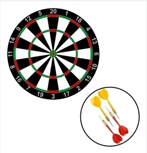 Jogo De Dardos Profissional 43cm Kit Alvo Com 4 Dardos