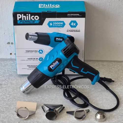 SOPRADOR TÉRMICO PROFISSIONAL PHILCO FORCE 2000W COM PONTEIRAS COMPLETO