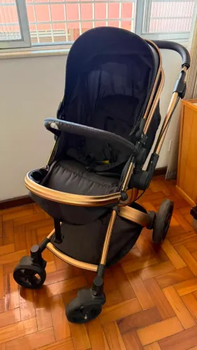 Carrinho de Bebê Vulkan Golden + Bebê Conforto Cocoon + Base - Dzieco