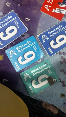 Alguns livros didáticos colégio adventista 9 ano 