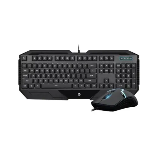 Teclado e Mouse Gamer HP GK1100 LED Azul Alta Durabilidade