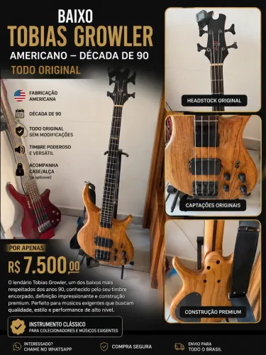 Tobias Growler Americano - Década de 90 - Original - R$ 7.500