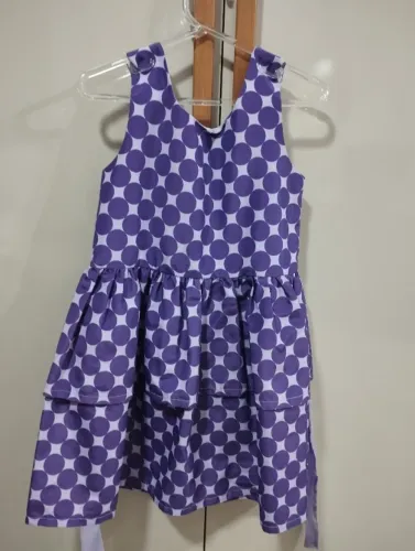 Vestido Poa Roxo com Lilás
