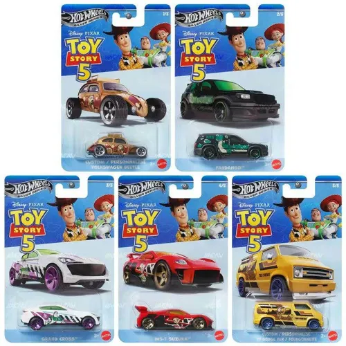 Set com 5 Carrinho Tematico Hot Wheels Toy Story 5 Mattel Escala 1:64
