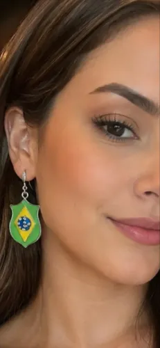 Par de Brincos Brasil bandeira 40,00 