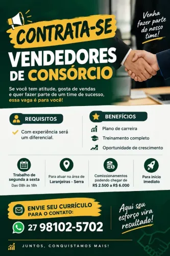 CONTRATA - SE VENDEDOR DE CONSÓRCIO 
