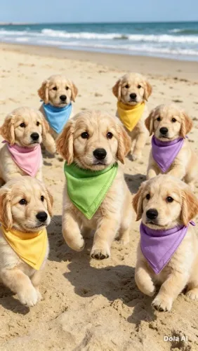 Filhotes de Golden retrievier macho e fêmea