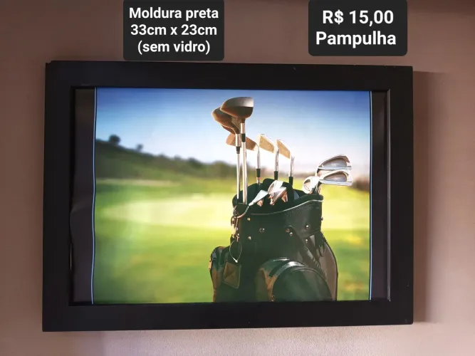Moldura preta sem vidro 32 X 23cm