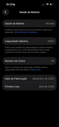 iPhone 16 Branco 128GB | 100% Bateria | Garantia Apple 2027