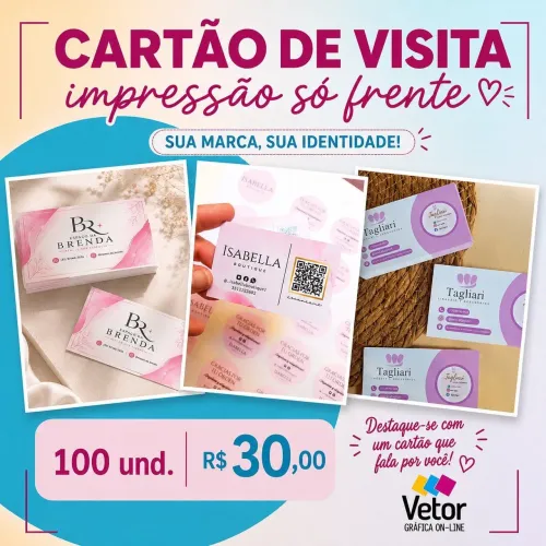 Cartão de visita impressão só frente 