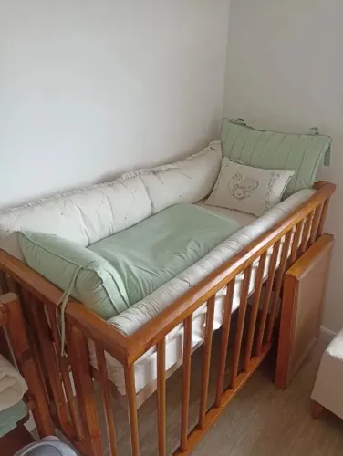 Berço Bebê Colonial + Colchão + Comoda SEM O Kit Berço