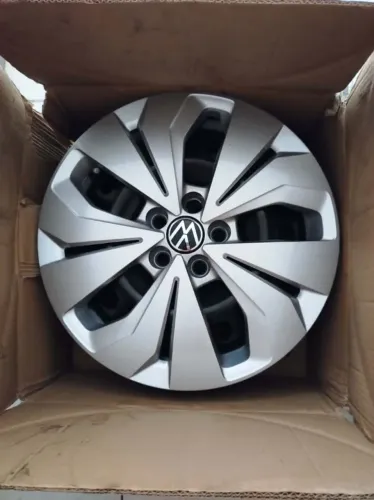 Par Calotas Aro 16, T-cross 2023/24/25 (Original Volkswagen), cor: Cinza, 5 furos