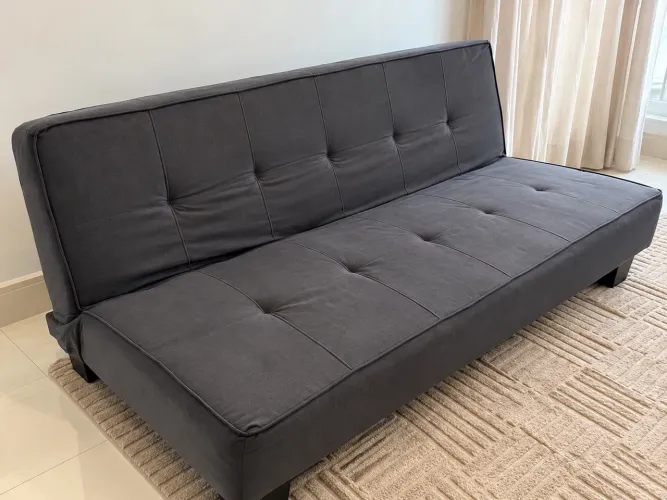Sofá-Cama 3 Lugares Cinza - Confortável e Espaçoso
