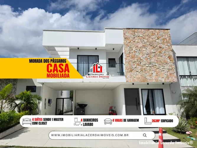 Morada dos Pássaros, Duplex Mobiliada com 4 suítes, hidro massagem, Energia Solar e gerado