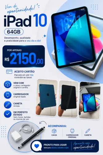 Vende-se IPad 10 - 64gb SEMINOVO