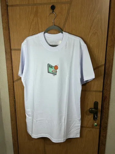 Camiseta Fire Basketball Oversized Branca Streetwear