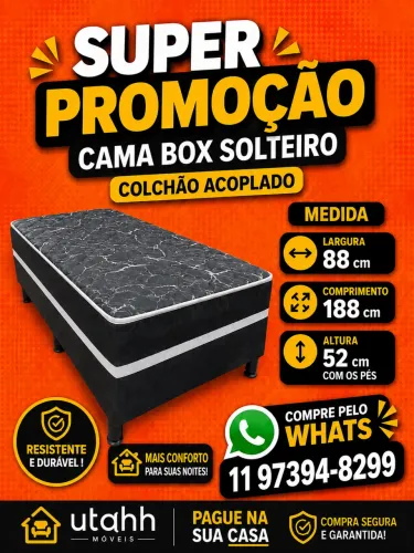 CAMA BOX SOLTEIRO DIRETO DA FÁBRICA PAGUE NA SUA CASA 