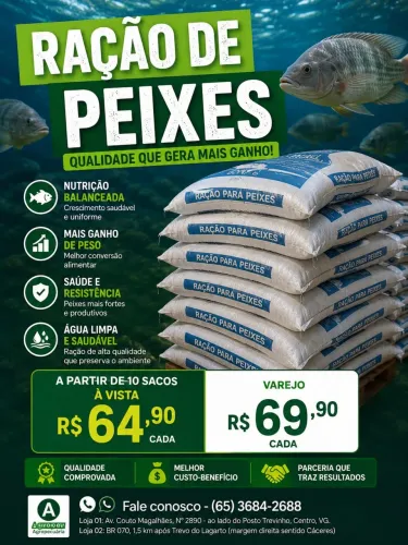 Ração para peixes promoção 