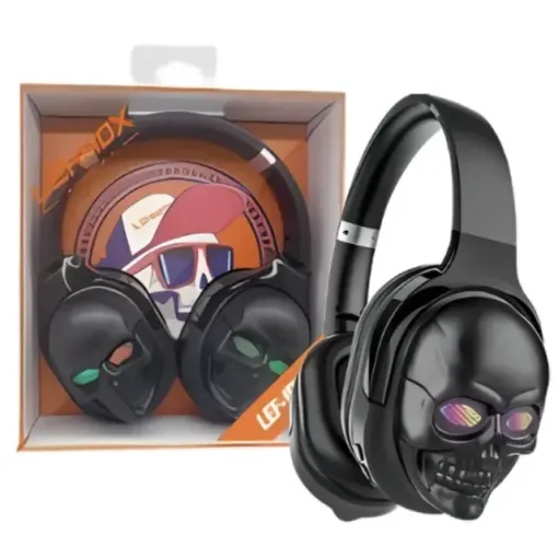 Fone De Ouvido Bluetooth Caveira Lehmox Lef-1023A