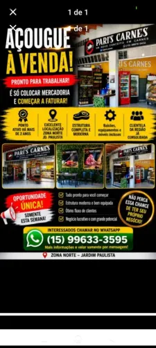 Vendo açougue com estrutura para espetaria