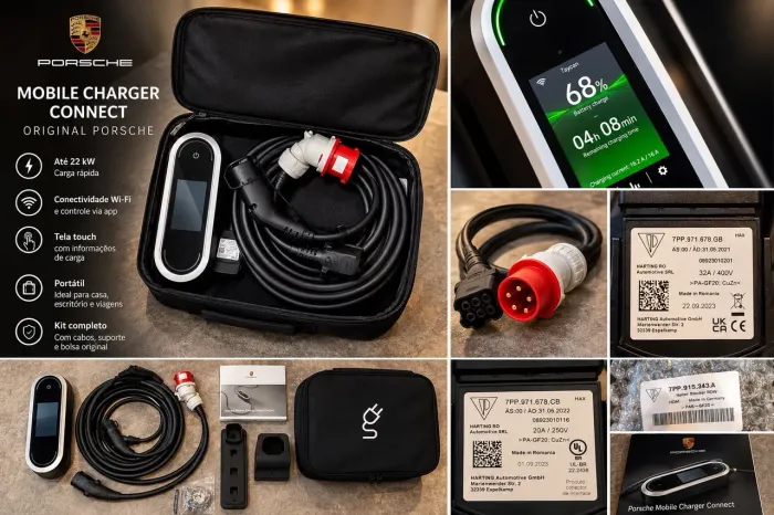 PORSCHE MOBILE CHARGER CONNECT ORIGINAL - 22 kW | SEM USO | KIT COMPLETO