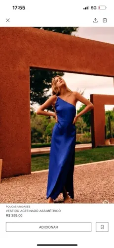 Vestido midi azul Zara 