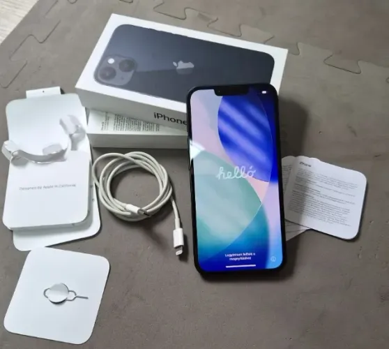 iPhone 13 (modelo MLPF3BR/A), Meia-Noite, Versão iOS 26.5, 128GB.