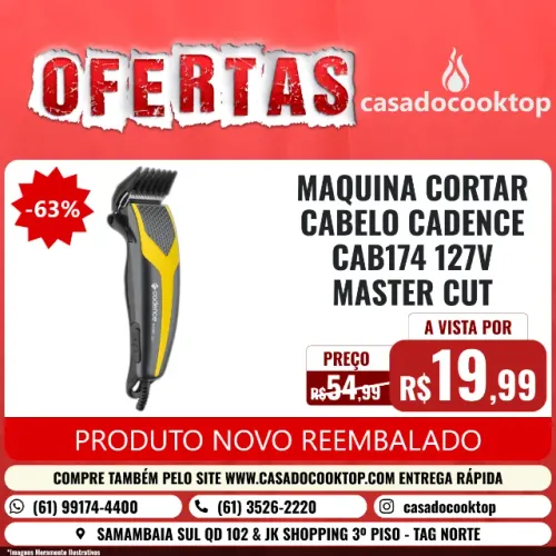 MAQUINA CORTAR CABELO CADENCE CAB174 127V MASTER CUT