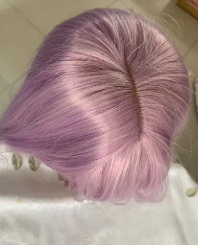 Peruca Longa Rosa Lilás com Franja - 75 cm - Cosplay