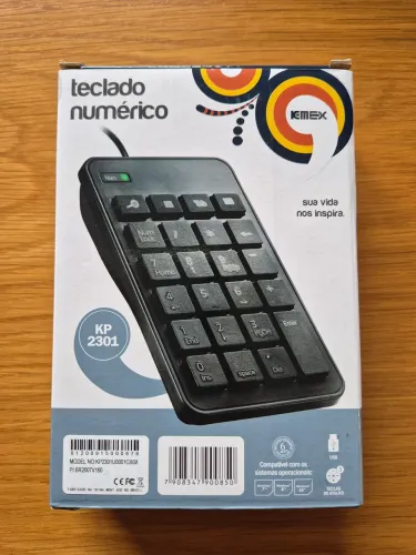Teclado Numérico K-Mex KP-2301 Preto Com Fio USB