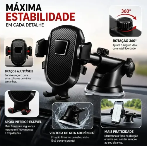 suporte de celular veicular tomate mtg-206