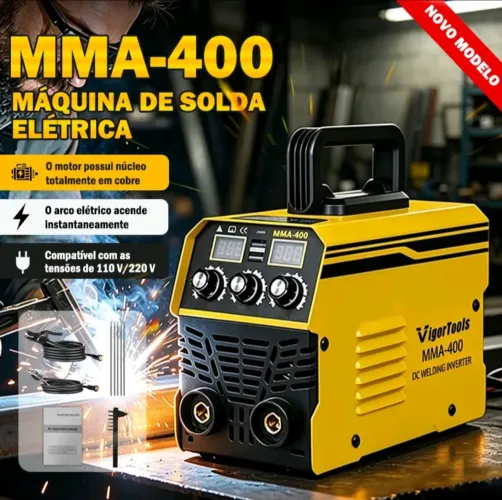 Máquina de Solda MM400 110 Volts, Profissional Digital, Novo Caixa, Entrega Grátis.